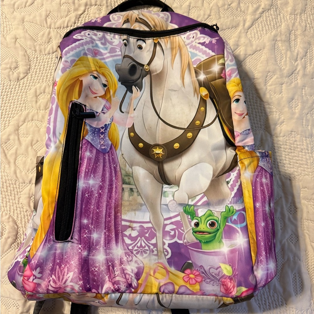 Purple Princess Backpack with Rapunzel and Maximus